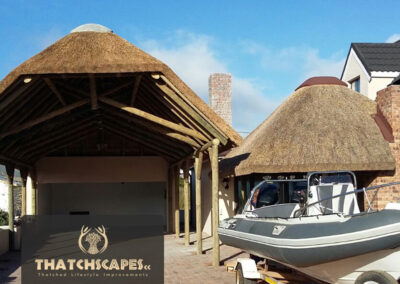 Thatchscapes designs covered area for Client’s boat