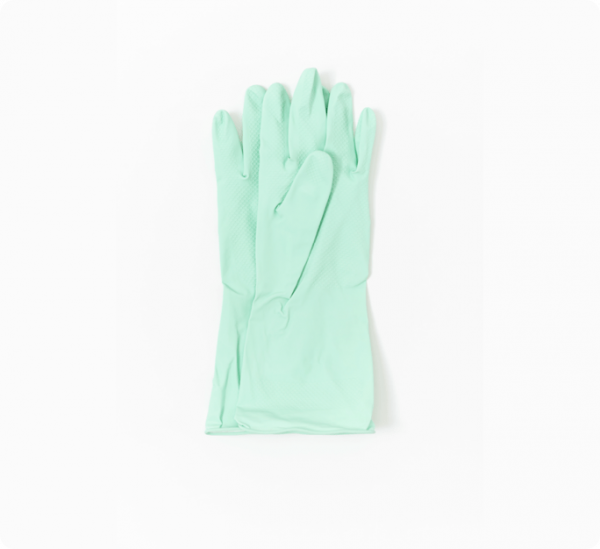 Rubber green gloves